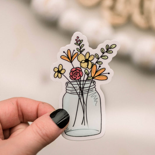 Mason Jar Flowers Sticker