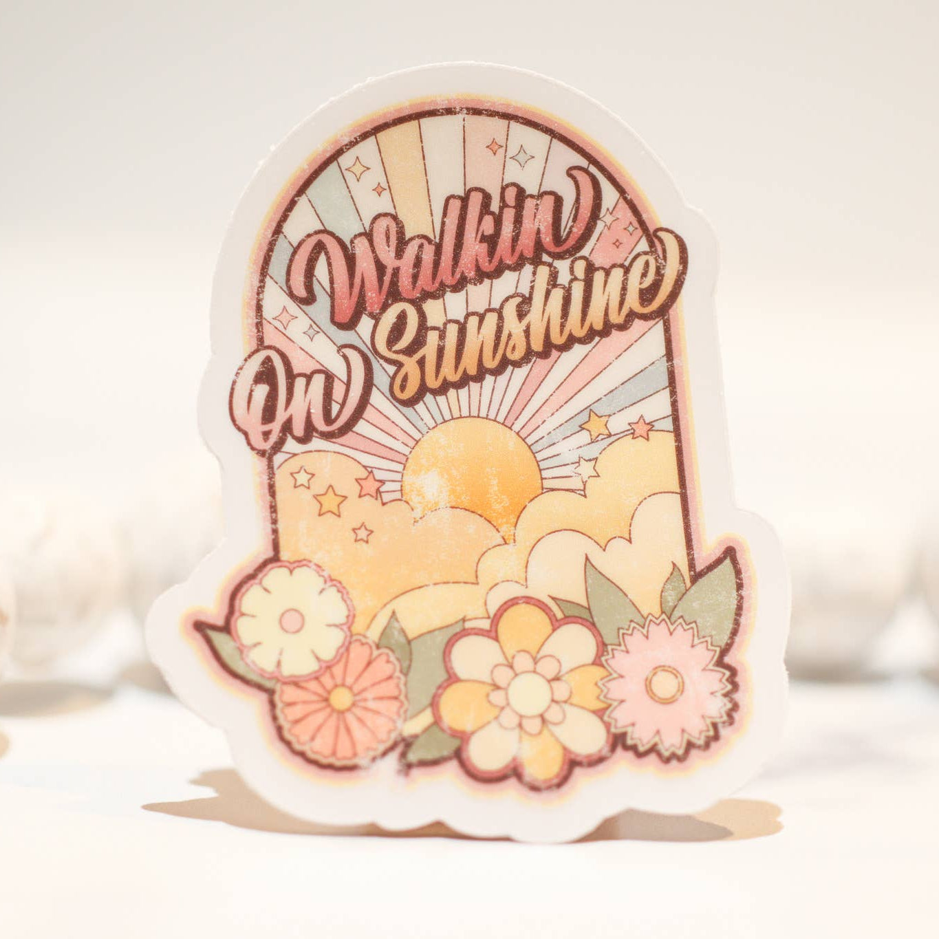 Walking On Sunshine Retro Sticker