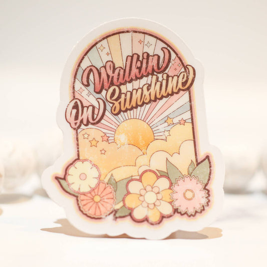 Walking On Sunshine Retro Sticker