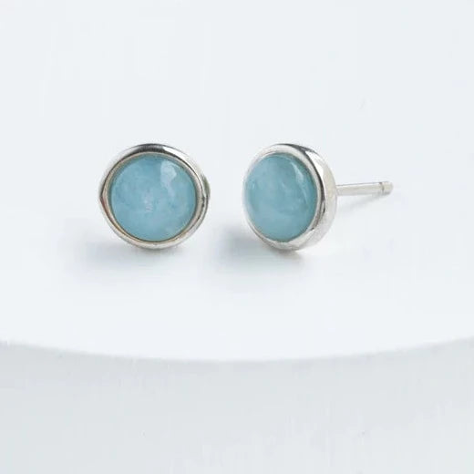 Breathe Aquamarine Stud Earrings